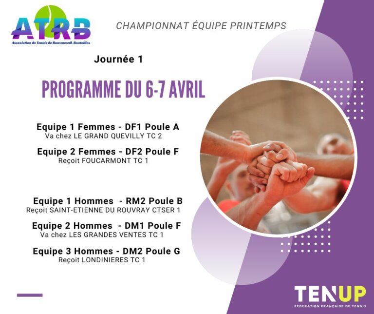 Programme Journée 1 championnat seniors