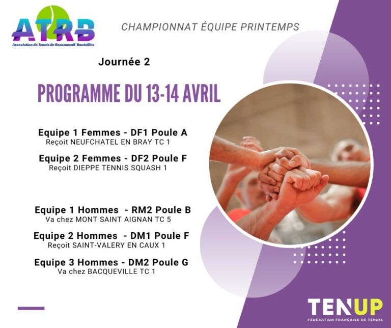 Programme Journée 2 championnat seniors