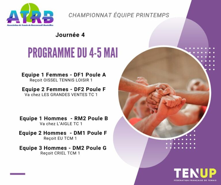 Programme Journée 4 championnat seniors