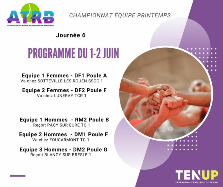 Programme Journée 6 championnat seniors