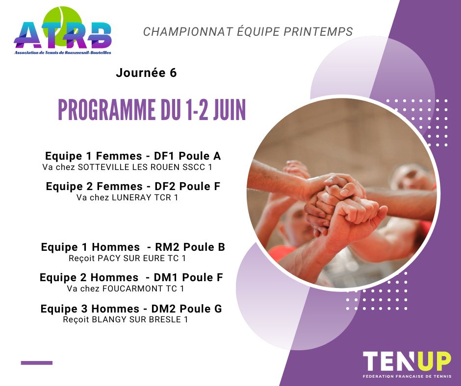 Championnat par équipe printemps seniors : 6e journée